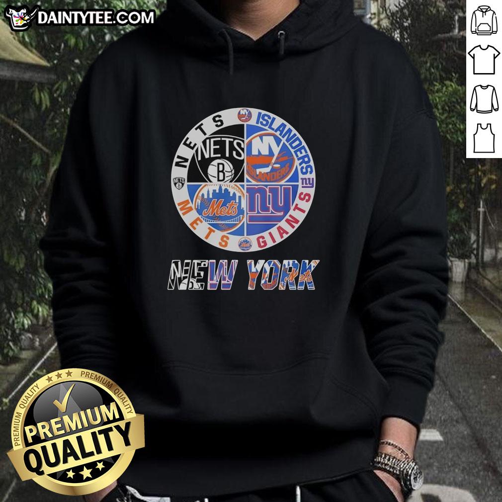 awesome-new-york-nets-new-york-islanders-new-york-mets-new-york-giants-mashup-logo-hoodie Awesome New York Nets, Islanders, Mets, and Giants mashup logo hoodie featuring bold team designs and vibrant colors.