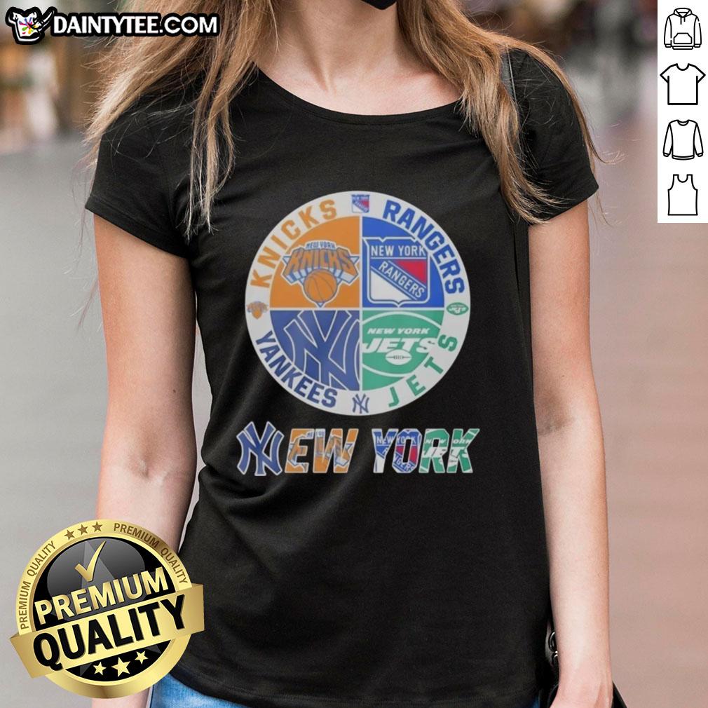 awesome-new-york-yankees-new-york-rangers-new-york-jets-new-york-knicks-mashup-logo-ladies-tee Awesome New York Yankees, Rangers, Jets, and Knicks mashup logo on a ladies tee showcasing NYC sports pride.