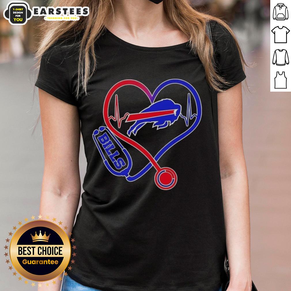 awesome-nurse-love-buffalo-bills-ladies-tee Alt Text: Awesome nurse love Buffalo Bills ladies tee featuring team colors and heart design, perfect for game day.