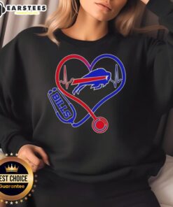 Awesome Nurse Love Buffalo Bills Sweatshirt featuring a stylish design for football fans and healthcare workers.