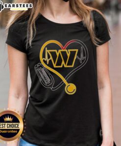Awesome Nurse Love Washington Commanders Ladies Tee featuring a stylish design perfect for fans and healthcare workers.