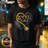 Awesome Nurse Love Washington Commanders T-Shirt featuring a heart design and team colors for proud fans.