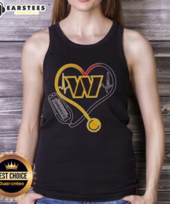 Awesome Nurse Love Washington Commanders Tank Top featuring a stylish design for fans and healthcare professionals.
