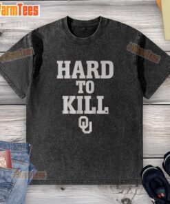 Alt Text: Awesome Oklahoma Football Hard To Kill washed t-shirt in vibrant colors, perfect for fans and game day attire.