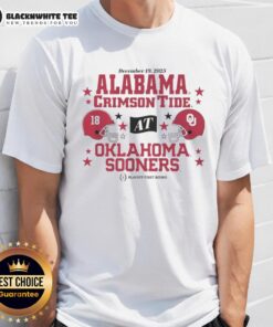 Awesome Oklahoma Sooners & Alabama Crimson Tide 2025 CFP First Round Matchup T-Shirt featuring team logos and vibrant design.
