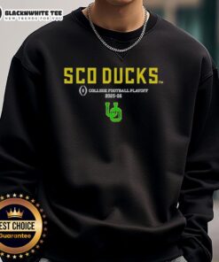 Awesome Oregon Ducks 2025-26 CFP Sco Ducks sweatshirt featuring bold team graphics and a comfortable fit.