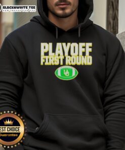 Awesome Oregon Ducks 2025 CFP First Round Winner Hoodie in green, showcasing team pride and championship spirit.