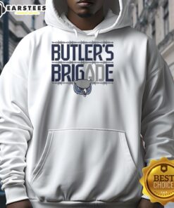 Awesome Owls Olathe West Football Butler's Brigade Hoodie in navy blue with vibrant team logo and cozy design.