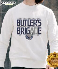 Alt Text: Awesome Olathe West Football Butler's Brigade sweatshirt featuring vibrant design and team spirit for fans.
