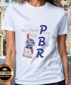 Awesome Pabst Blue Ribbon 16 ladies tee featuring 'Yes I Have PBR' design for stylish beer lovers.