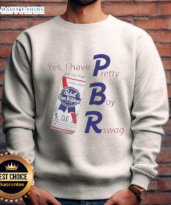 Alt Text: Awesome Pabst Blue Ribbon 16 sweatshirt featuring 'Yes I Have PBR' design, perfect for PBR fans and style enthusiasts.