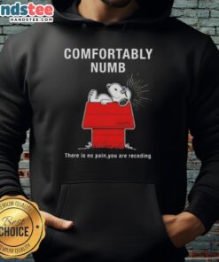 Awesome Peanuts Snoopy hoodie featuring 'Comfortably Numb' quote, perfect for fans of classic cartoons and cozy fashion.