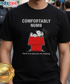 Alt Text: Awesome Peanuts Snoopy 'Comfortably Numb' T-Shirt featuring Snoopy with the phrase 'There Is No Pain You Are Receding'
