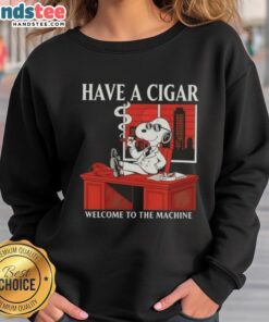 Awesome Peanuts Snoopy Have A Cigar sweatshirt featuring beloved cartoon characters in a stylish design.