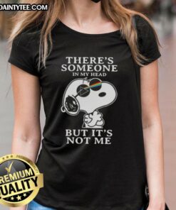 Awesome Peanuts Snoopy tee featuring 'There's someone in my head but it's not me' design for ladies.