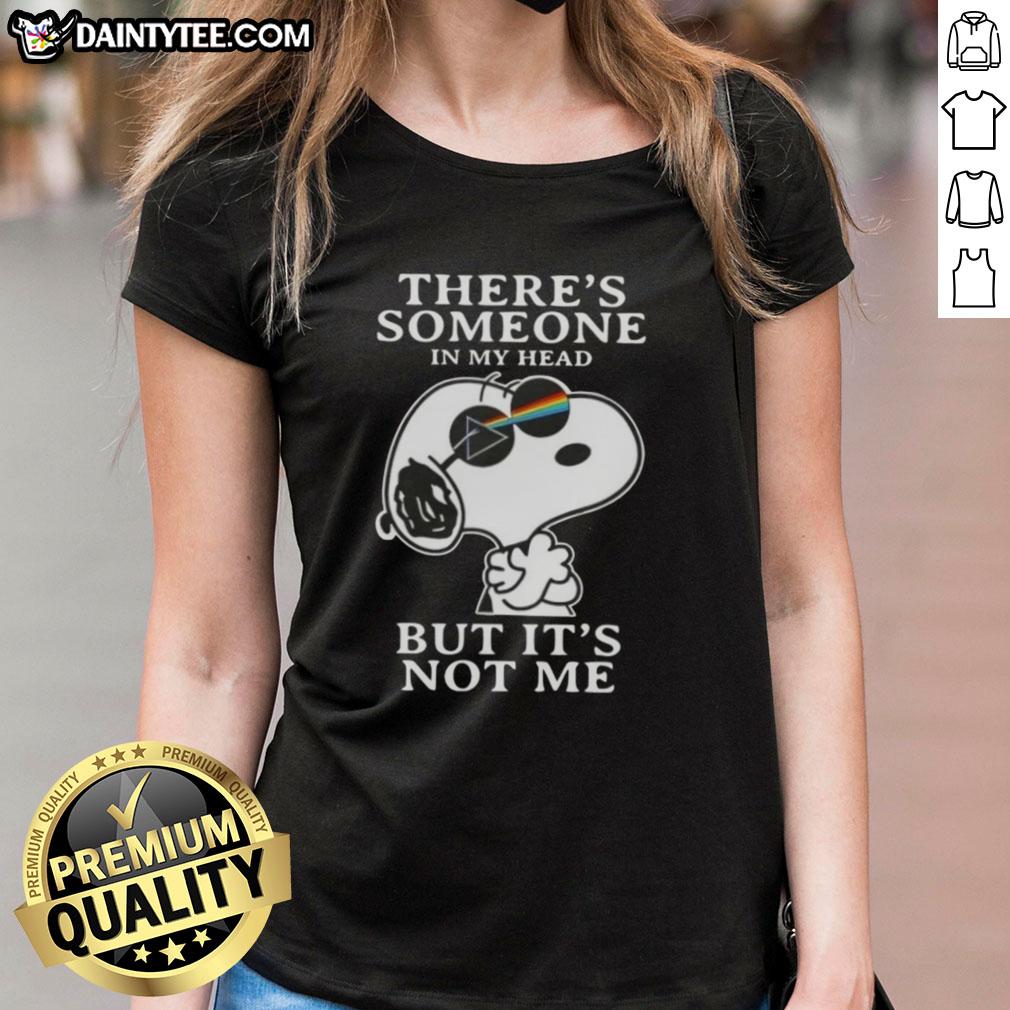awesome-peanuts-snoopy-theres-someone-in-my-head-but-its-not-me-ladies-tee Awesome Peanuts Snoopy tee featuring 'There's someone in my head but it's not me' design for ladies.