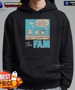 Awesome Peanuts hoodie featuring 'I've Been Thinking About Something' design, perfect for Peanuts fans and cozy wear.