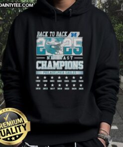 Alt Text: Awesome Philadelphia Eagles Football NFC East Champions Back to Back 2025 Hoodie featuring team logo and vibrant colors.
