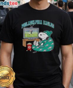 Awesome Philadelphia Eagles Snoopy Cozy Game Day Peanuts Style T-Shirt featuring Snoopy in Eagles gear for football fans.
