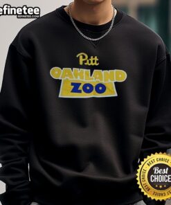 Alt Text: Stylish Pittsburgh Panthers Oakland Zoo sweatshirt featuring vibrant colors and logo, perfect for fans and outdoor activities.