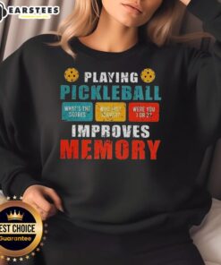 Awesome vintage sweatshirt featuring pickleball design, promoting memory improvement through fun gameplay.