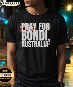 Alt Text: Awesome Pray For Bondi Australia Flag T-Shirt featuring vibrant design and colors representing Bondi Beach pride.