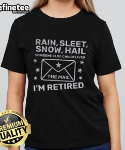 Awesome rain, sleet, snow, and hail graphic on a ladies tee, perfect for weather enthusiasts and stylish comfort.