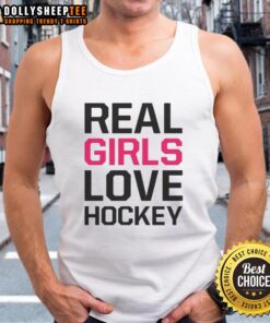 Awesome Real Girls Love Hockey Tank Top featuring a stylish design perfect for hockey fans and summer wear.