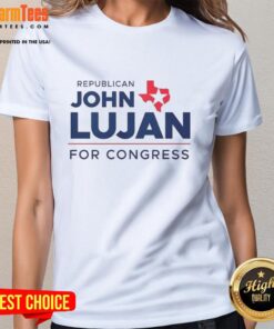 Alt Text: Awesome Republican John Lujan for Congress 2026 ladies tee featuring bold design and vibrant colors.