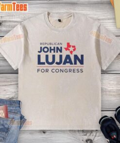 Awesome Republican John Lujan for Congress 2026 washed t-shirt featuring campaign logo and vibrant design.