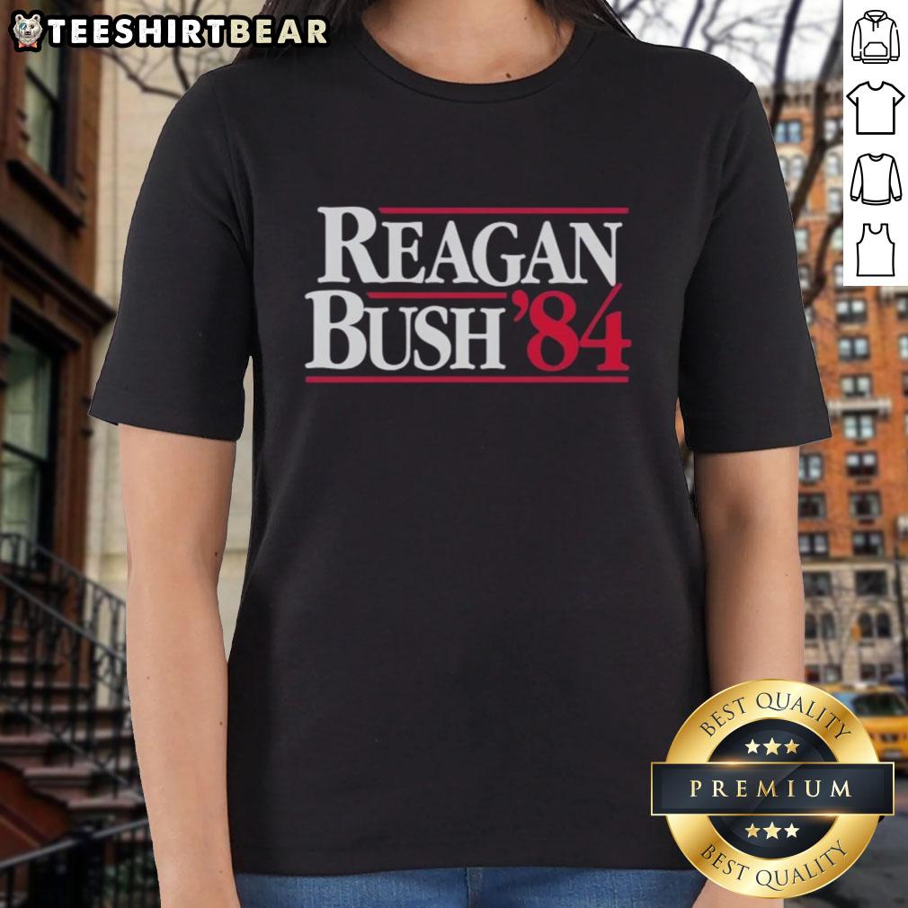 awesome-ronald-reagan-and-bush-1984-ladies-tee Awesome Ronald Reagan and Bush 1984 Ladies Tee featuring vintage political graphics and stylish design.