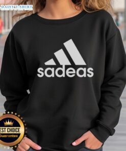 Awesome Sadeas Three Stripes Logo Parody Sweatshirt featuring a unique graphic design and vibrant colors.