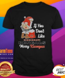 Awesome Santa Butt Christmas T-Shirt for Bengals fans: 'If You Don't Like Cincinnati Bengals, Merry Kissmyass!'