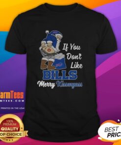Awesome Santa Claus 'If You Don't Like Bills Merry Kiss My Ass' T-Shirt design with festive graphics and bold text.