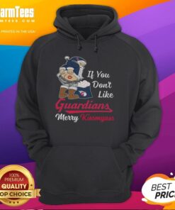 Awesome Santa Claus in a Merry Kiss My Ass Christmas hoodie featuring Cleveland Guardians theme.