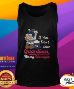 Awesome Santa Claus tank top featuring 'If You Don't Like Cleveland Guardians, Merry Kiss My Ass Christmas' design.