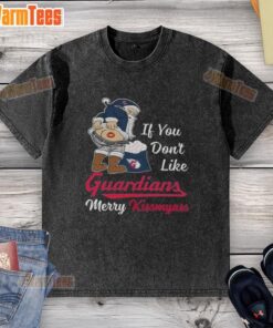 Awesome Santa Claus graphic on a Merry Kiss My Ass Christmas t-shirt for Cleveland Guardians fans.