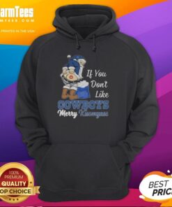 Awesome Santa Claus wearing a Merry Kiss My Ass hoodie, perfect for Dallas Cowboys fans this holiday season.