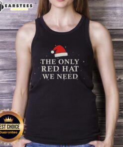 Alt Text: Awesome Santa Hat tank top, the only red hat we need for Christmas celebrations, perfect festive wear.