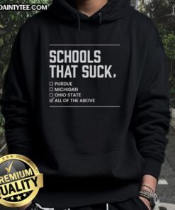Awesome Schools That Suck All Of The Above hoodie featuring a trendy design and vibrant colors for stylish school spirit.