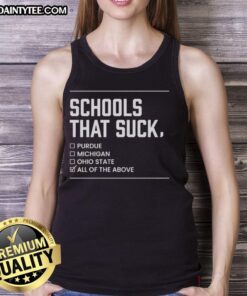 Alt Text: Awesome Schools That Suck All Of The Above tank top featuring a bold graphic design and vibrant colors.