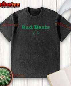 Alt Text: Scott Van Pelt Podcast Bad Beats signature logo on a washed t-shirt, showcasing a stylish design for fans.