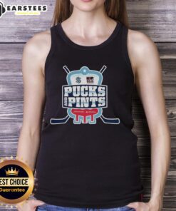 Awesome Seattle Kraken Pucks and Pints logo tank top featuring vibrant colors and a sporty design for fans.