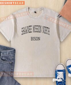 Alt Text: Awesome Shawnee Mission North High School Overland Park Bison washed t-shirt in vibrant colors, perfect for school spirit.