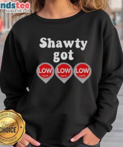 Awesome Shawty Got Low Diabetes Sweatshirt in vibrant colors, perfect for diabetes awareness and stylish comfort.