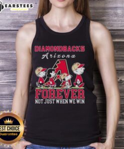 Awesome Snoopy and Charlie Brown baseball tank top for Arizona Diamondbacks fans, celebrating loyalty beyond wins.