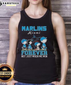 Awesome Snoopy and Charlie Brown Miami Marlins baseball tank top design, celebrating fandom beyond just winning.