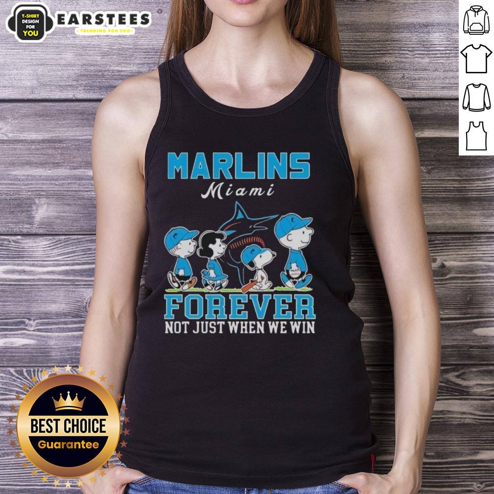 awesome-snoopy-and-charlie-brown-miami-marlins-baseball-forever-not-just-when-we-win-tank-top Awesome Snoopy and Charlie Brown Miami Marlins baseball tank top design, celebrating fandom beyond just winning.