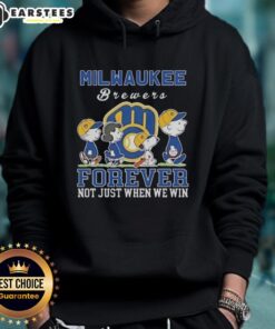 Awesome Snoopy and Charlie Brown Milwaukee Brewers baseball hoodie, celebrating fandom beyond just winning games.