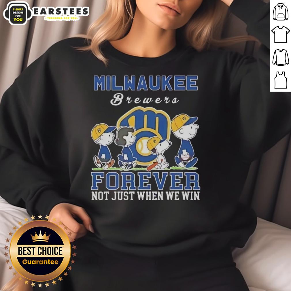awesome-snoopy-and-charlie-brown-milwaukee-brewers-baseball-forever-not-just-when-we-win-sweatshirt Awesome Snoopy and Charlie Brown Milwaukee Brewers baseball sweatshirt, perfect for fans who love the team all season long.